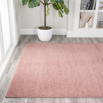 Haze Solid Low-pile Area Rug Pink